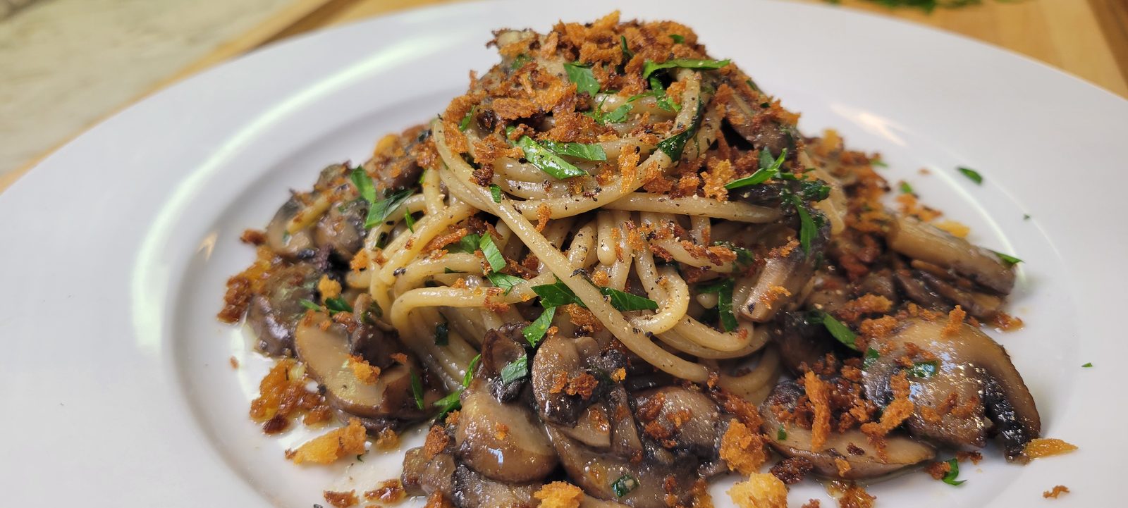 Mushroom and Anchovy Pasta