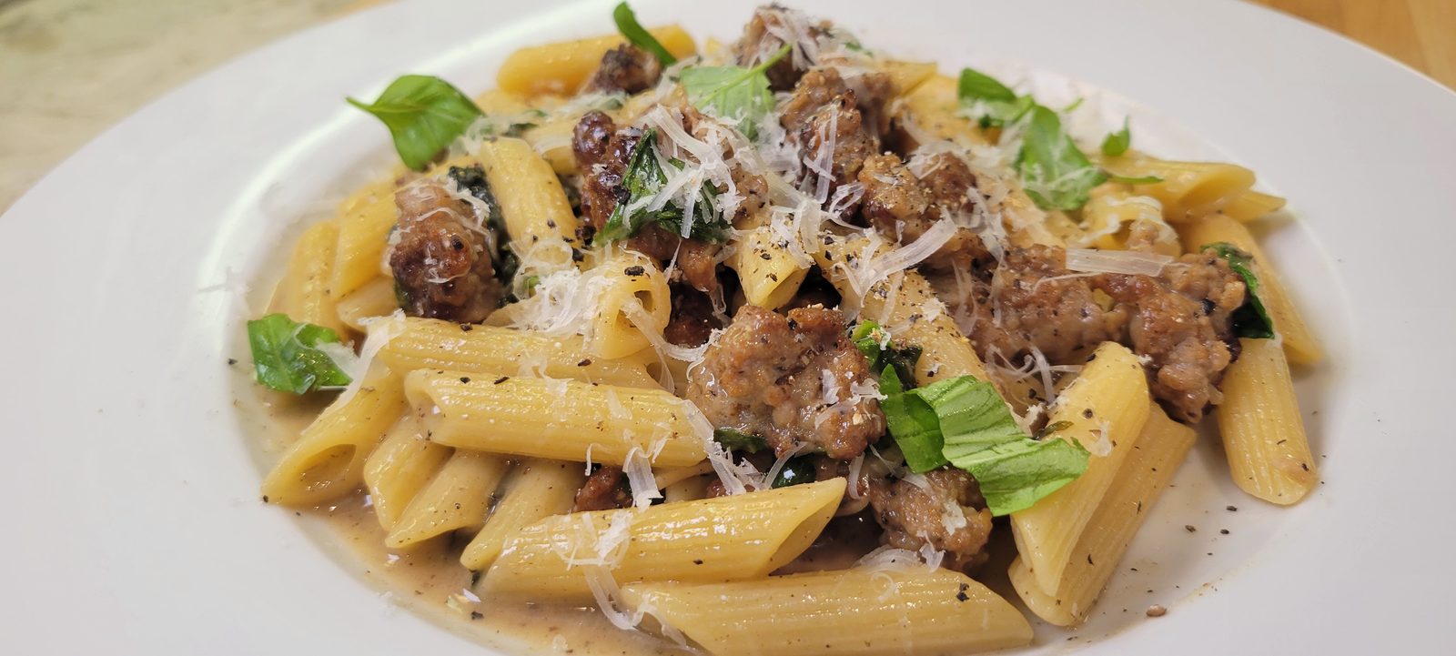Sausage and Basil Pasta